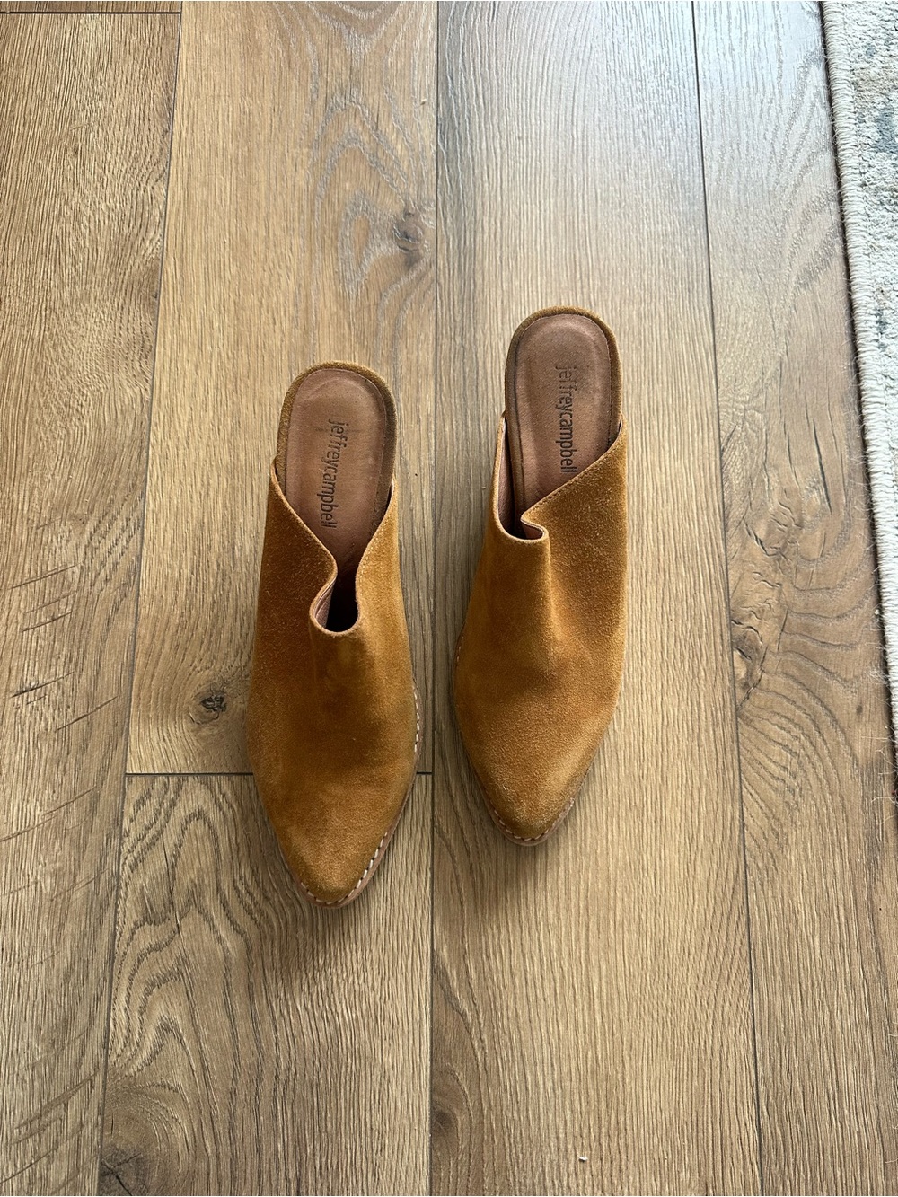 Women’s Jeffrey Campbell heel mules brown suede